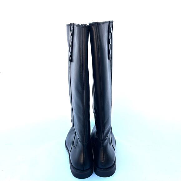 Franco Sarto Tall Leather Riding Boots Crissy Black Equestrian Structured 9 New - Picture 8 of 10
